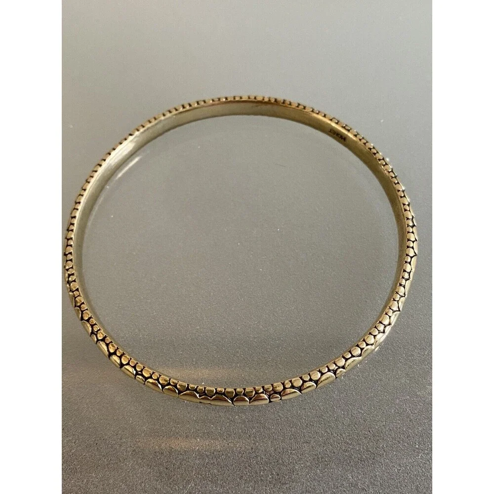 Vintage Monet Cobblestone Black Print Design Gold Bangle